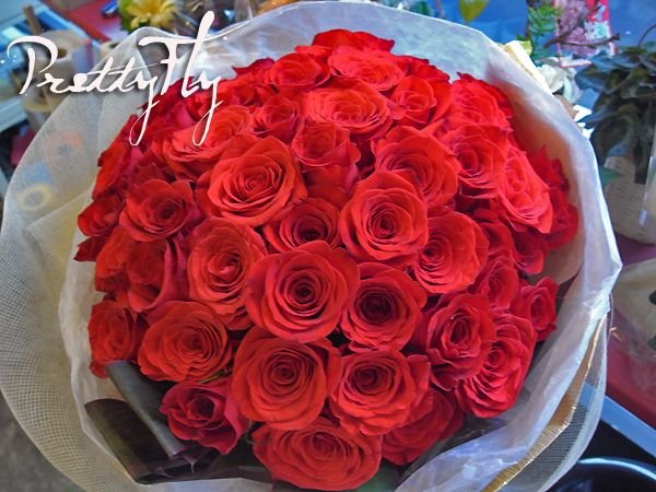 画像2: 【大輪プレミアム】赤いバラのブーケ-1本500円（お好きな本数でお作りします）