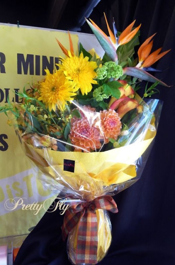画像3: ロングタイプ花束-ストレチア極楽花◆おまかせオレンジ〜イエロー