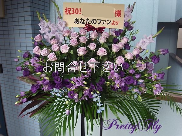 画像4: 紫のバラスタンド花－バラ30本スタンド花〜パープルローズ