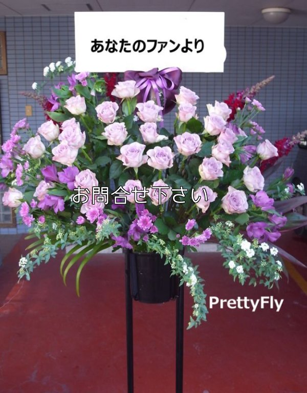 画像3: 紫のバラスタンド花－バラ30本スタンド花〜パープルローズ