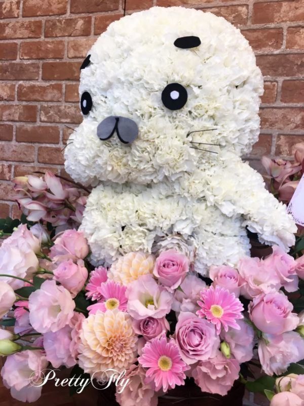 画像4: キャラクターアレンジメント あざらしのゴマちゃん風　楽屋花