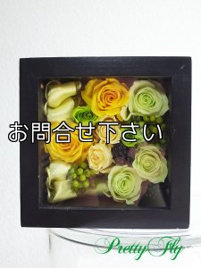 画像1: 【プリザーブドフラワー】ROSE-BOX〜グリーン（Mサイズ） (1)