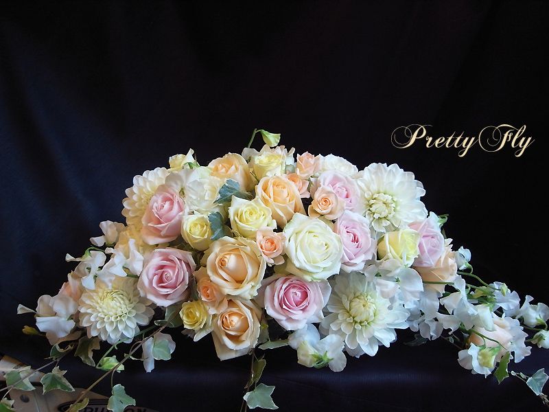 結婚式会場装花 メインテーブル装花 オールシーズン挙式 フェミニン