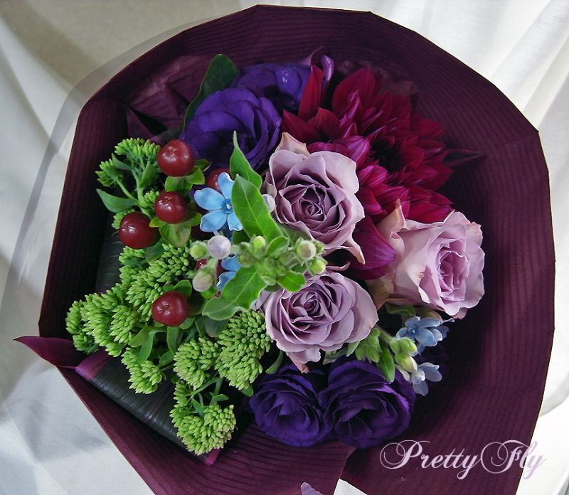 紫のバラ花束 プレゼント 全国発送可 長寿 尊敬の花言葉を持つバラギフト